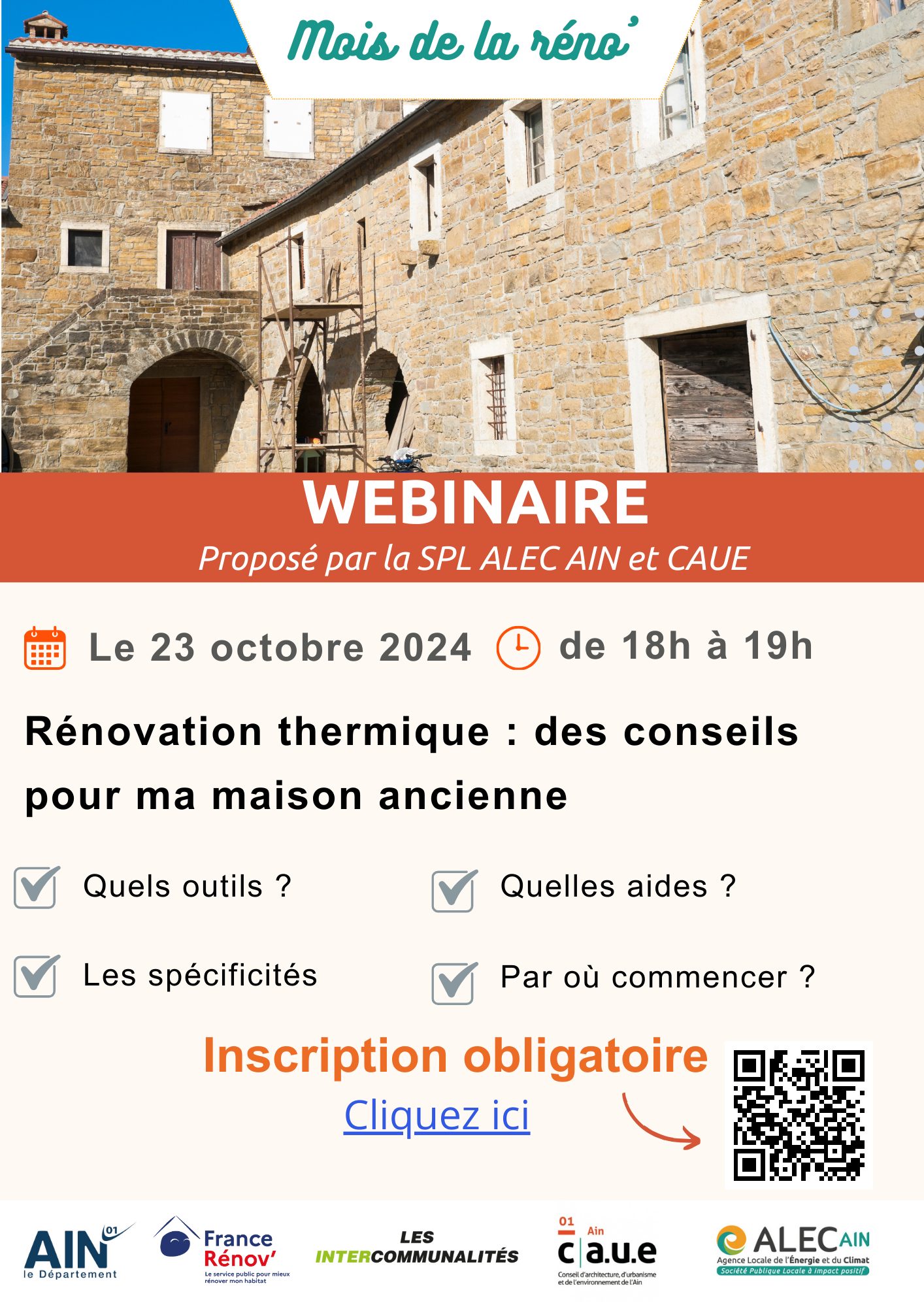 Webinaire : Rénovation thermique : des conseils pour ma maison ancienne